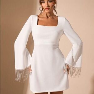 Stunning White Long Sleeve Dress